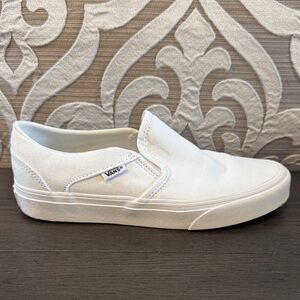 Vans White Slip-On Canvas Shoe